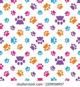 Cat Paw Print  Clipart Of Animal Footprints Seamless Patterns Pawprint Wallpaper