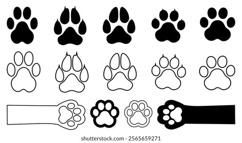 Cat paw print Dog paw print cat hand black white silhoutte graphic resources design pet animal sign symbol

