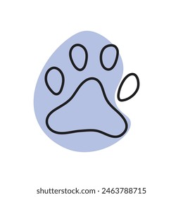 cat paw print flat icon for animal apps and websites