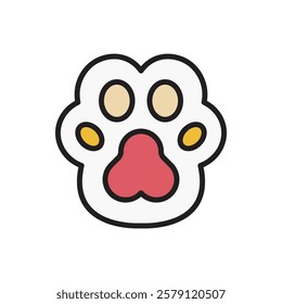 Cat Paw Print Icon Vector Illustration