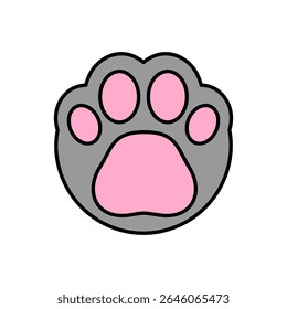 Cat Paw Print Icon Vector for Pet Design.