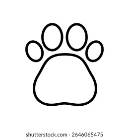 Cat Paw Print Icon Vector for Pet Design.