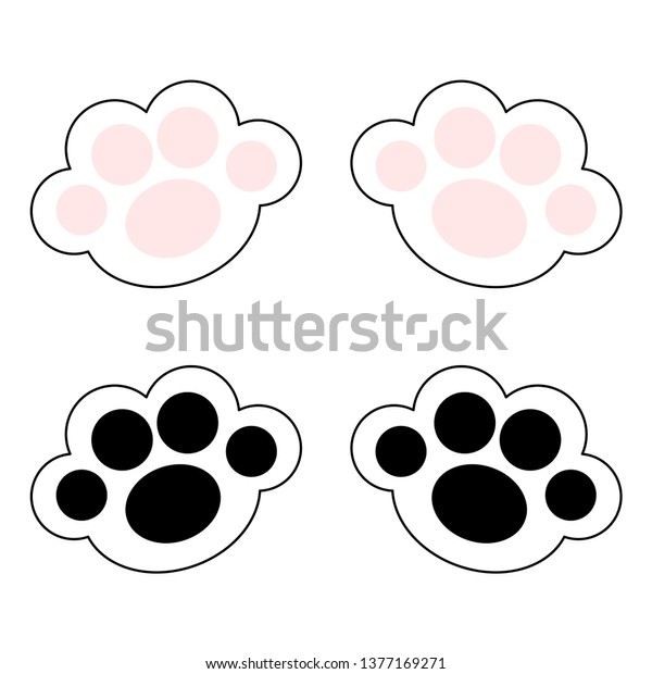 Cat Paw Print Leg Foot Icon Stock Vector Royalty Free 1377169271