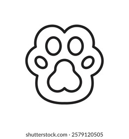 Cat Paw Print Outline Icon Vector Illustration