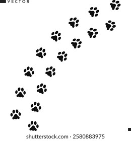 Cat paw print silhouette. Animal paw print vector illustration 