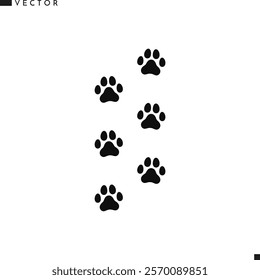 Cat paw print silhouette. Kitten paw print vector. Siamese cat paw print