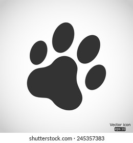 cat paw print vector icon