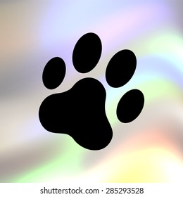 cat paw print vector icon
