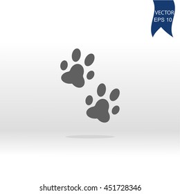 cat paw print vector icon