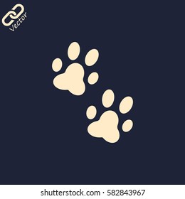 cat paw print vector icon