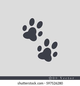 cat paw print vector icon