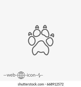 cat paw print vector icon