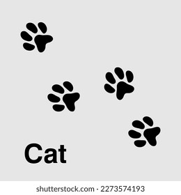 cat Paw Print vector illustration, vector animal foot print.