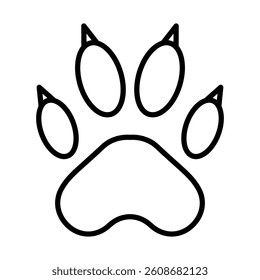 Cat Paw Print Vector Line Icon Design