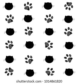 black and white pawed cat clipart