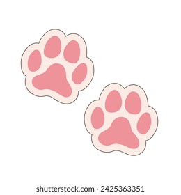 Cat paw. Paw prints. Logo. Isolated vector illustration on white background