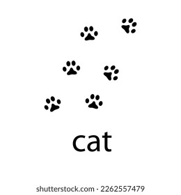 Cat Paw Prints. Logo. Vector Illustration. Isolated vector Illustration