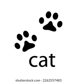 Impresiones De Papas De Gato. Logotipo. Ilustración vectorial. Vector aislado Ilustración..eps
