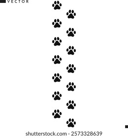 Cat paw prints vector. Animal footprints. Cat paw prints silhouette 