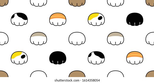 cat paw seamless pattern dog footprint kitten vector puppy scarf isolated repeat background tile wallpaper cartoon doodle illustration design