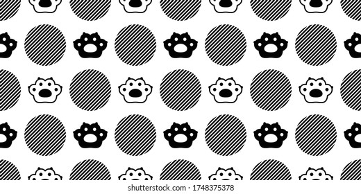 cat paw seamless pattern dog footprint french bulldog vector pet animal puppy cartoon icon repeat wallpaper scarf isolated tile background doodle illustration design