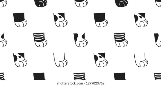 cat paw seamless pattern vector calico kitten breed footprint cartoon scarf isolated repeat wallpaper tile background illustration doodle