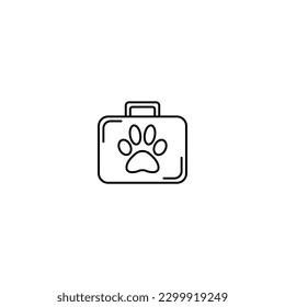 cat paw shape bag icon black color