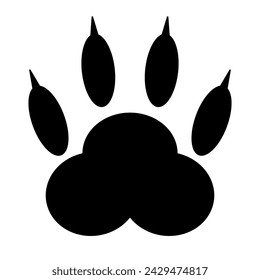 Cat paw silhouette icon. Vector.