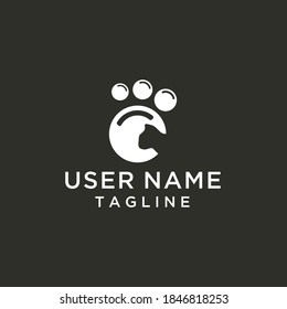 cat paw silhouette logo design inspiration