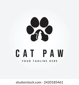 cat paw silhouette logo vector design