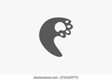 Logo de movimiento de bofetada de pata de gato