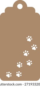 cat paw tag gift label pet decoration cute animal rectangle card heart star butterfly fish vector design