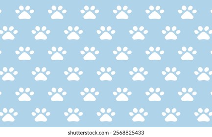 Cat paw texture, blue background. Cat's paw prints, seamless, screen printing, creative printing,  illustrations or background images of any kind