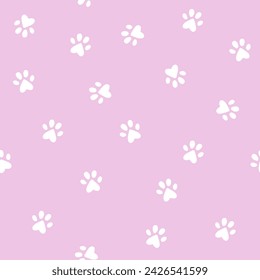 Cat paw texture, little paws seamless pattern