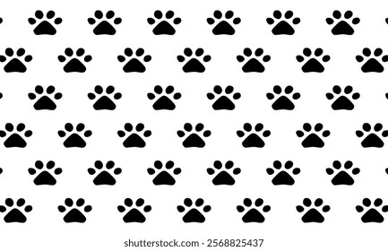 Cat paw texture, white background. Cat's paw prints, seamless, screen printing, creative printing,  illustrations or background images of any kind