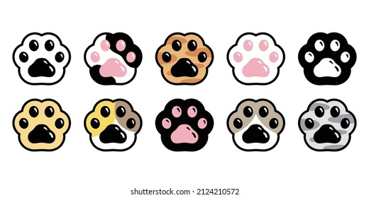 cat paw vector dog footprint icon kitten calico logo breed symbol character cartoon illustration doodle design isolated