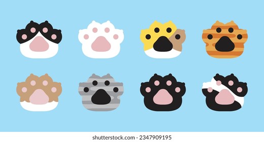 cat paw vector dog footprint icon calico kitten breed logo symbol cartoon character illustration doodle design isolated