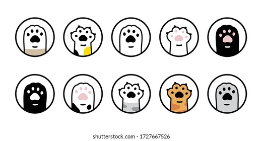 cat paw vector dog icon footprint kitten calico logo dog symbol cartoon character sign illustration doodle design