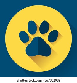 Cat paw vector flat icon