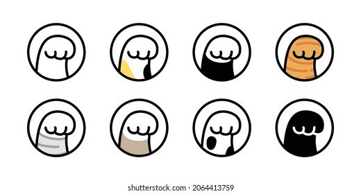 cat paw vector footprint icon kitten calico pet breed cartoon character doodle symbol illustration design