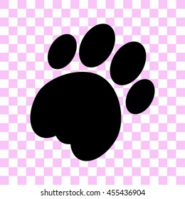 cat paw vector icon - black illustration