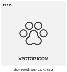 Cat paw vector icon illustration.Flat cat paw logo design.Premium quality.