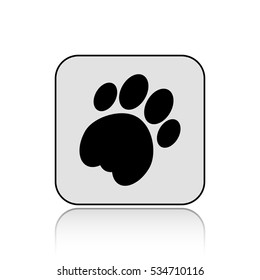 Cat paw vector icon  with long shadow