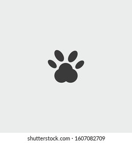 cat paw vector icon on gray backgroud