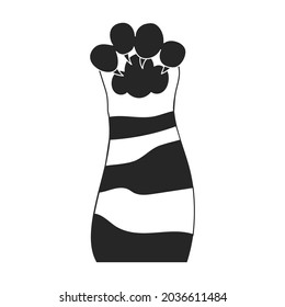 Cat paw vector icon.Black vector icon isolated on white background cat paw.