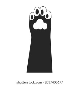 Cat paw vector icon.Black vector icon isolated on white background cat paw.