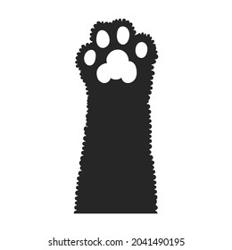 Cat paw vector icon.Black vector icon isolated on white background cat paw.