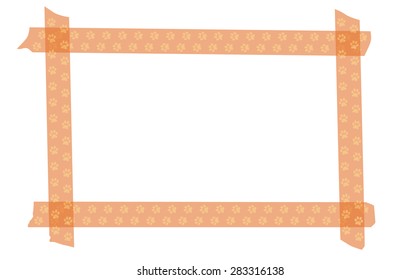Cat paw washi tape frame
