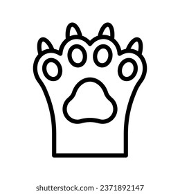 Cat paws icon set style collection in line, solid, flat, flat line style on white background