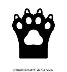 Cat paws icon set style collection in line, solid, flat, flat line style on white background